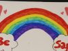 Kids paint rainbows