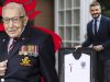 Inspirational Captain Sir Tom Moore visited at home by England