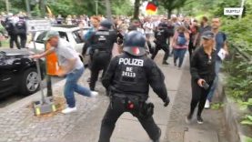 Almost 600 arrested as clashes erupt at banned anti-lockdown protests in Berlin