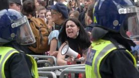 Police disperse ‘medical freedom’ protesters in London after red paint bombs thrown at Downing St