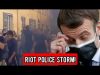 Riot police storm Paris station as fire erupts in Lyon in angry protests against Macron