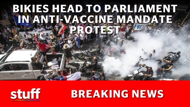 Covid-19: Noisy anti-vaccine mandate protest heads to Parliament, Wellington | Stuff.co.nz