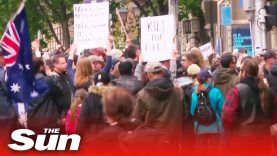 Thousands protest Covid bill outside Melbourne’s Parliament