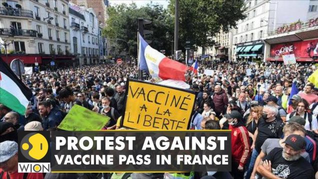 Anti-vaccination protesters rally across France| Hundreds protest against vaccine mandate| WION News