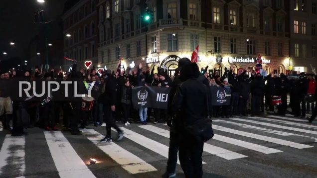 Denmark: Members of anti-vax group use flares and fireworks during torchlight march in Copenhagen